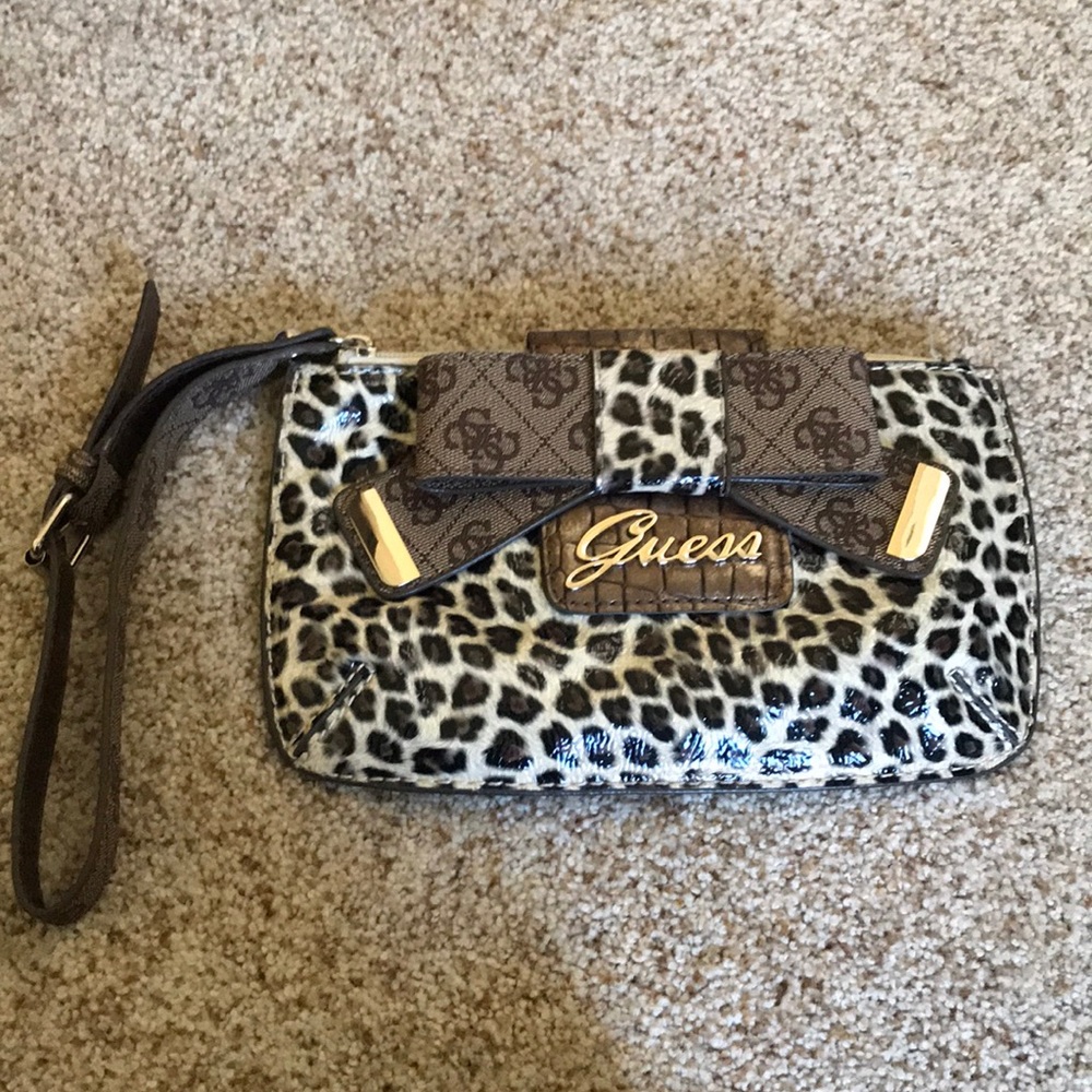Guess Leopard Wristlet